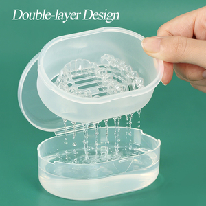 SUNSHING Custom Orthodontic Retainer Box with Strainer Portable Dental Denture Case False Teeth Cleaning & Soaking Container - Product Image 3