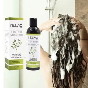 Shampoo de árvore de chá para cabelos secos, shampoo e tratamento para cabelos danificados com óleo de árvore de chá puro