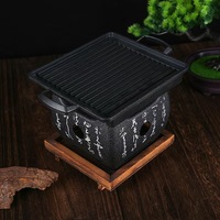 Réchaud à barbecue portable en alliage d'aluminium avec grille en fil métallique Brasero à charbon de bois mobile pour la cuisine en plein air