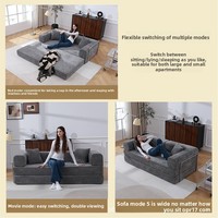 Sofá Cama Modular Plegable Convertible, Sofá de Dos Plazas con Esponja de Alta Densidad para Apartamento, Sala de Estar, Hotel, Diseño que Ahorra Espacio