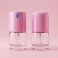 Flacon en verre cylindrique à épaule plate de 30 ml (1 oz) pour fond de teint, personnalisé, rose, dépoli, pour crème