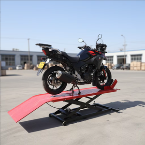 Elevador Hidráulico para Motocicletas de 800 Libras, con Neumáticos de Goma, Portátil, Tipo Tijera, para Mantenimiento en Garajes - Product Image 2