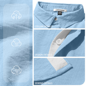 <span class=keywords><strong>Camicia</strong></span> da <span class=keywords><strong>uomo</strong></span> casual versatile con colletto ampio, in <span class=keywords><strong>misto</strong></span> cotone e <span class=keywords><strong>lino</strong></span>, tinta unita, stile europeo e americano, personalizzabile. - Product Image 4