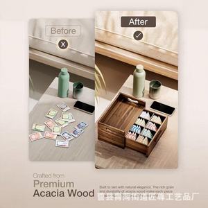 Wooden <b>Tea</b> Bag Storage <b>Box</b> With Drawer Dividers For Desktop <b>Tea</b> Set Organization - Product Image 4