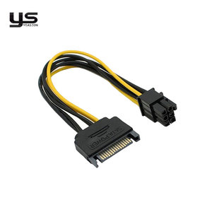 高质量SATA至6针显卡电源线1至<span class=keywords><strong>2</strong></span>分离器线束定制电脑PSU电缆 - Product Image 1