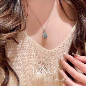 Juego de Collar y Pendientes de Plata de Ley S925 con Concha Marina y Cristal Azul de King Silver Jewelry, Joyería de Moda para Fiestas - Product Image 4