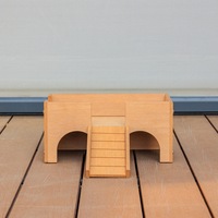 Maisonnette d'extérieur en bois pour cochon d'Inde et hamster, abri et jouet d'activités avec escalier, amovible et imperméable pour toutes les saisons