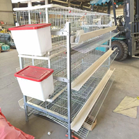 Cage à poules pondeuses de haute qualité, type H, 3 niveaux, 5 portes, pour 90 oiseaux, 1950x1100x1730mm, sans soudure, en tube carré en U, cage de batterie