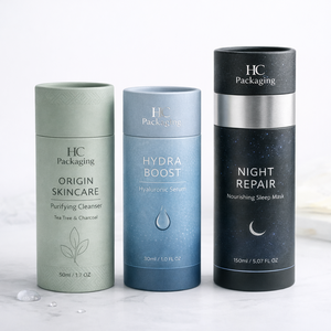 Premium Custom Luxury Paper Tube Packaging for Men Skincare Beard Oil Serum <b>Round</b> Cardboard Cylinder <b>Box</b> Custom Logo Factory - Product Image 6