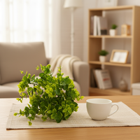 Buisson d'eucalyptus artificiel réaliste, petites feuilles en plastique, résistant aux UV, fausse verdure pour jardin extérieur, patio, remplissage de vase