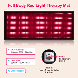 Bonliter, nuevo uso doméstico, esterilla de terapia de luz roja de cuerpo completo, 660nm, 850nm, almohadilla envolvente de terapia de luz infrarroja roja, manta para aliviar el dolor - Product Image 2