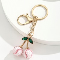 Cadeau promotionnel, porte-clés créatif en forme de cerise, porte-clés mignon et coloré en forme de cerise 3D pour femmes