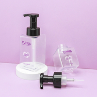 Vente flash : flacon pompe carré en plastique PET transparent de 250 ml et 400 ml, couleur personnalisée, pompe à mousse, nettoyant visage, lotion, savon pour les mains