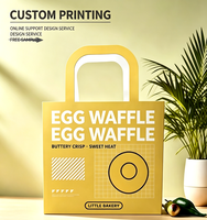 Boîte en carton blanc pour gaufres aux œufs, sac en papier à emporter, impression personnalisée, sac d'emballage alimentaire de qualité alimentaire pour collations