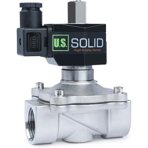 EE. UU. Válvula Solenoide Sólida de 1 Pulgada de Acero Inoxidable 12V CC Normalmente Abierta con Sello Viton Tipo Caja de Conexiones - Product Image 1