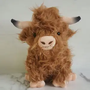 नया स्कॉटिश हाईलैंड गाय आलीशान, प्यारा यथार्थवादी गाय भरवां जानवर नरम फार्म आलीशान खिलौना, हाईलैंड गाय आलीशान खिलौना जन्मदिन उपहार