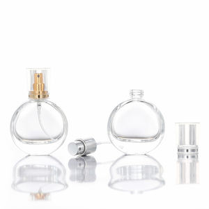 Travel Size 25mL Flat <b>Glass</b> Perfume Bottles with Gold Silver Screw Cap Lid Low MOQ <b>Spray</b>-head Fragrance Repackaging - Product Image 4