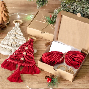 Chất Lượng Cao Macrame DIY Cây Giáng Sinh Kit Handmade Bông Sợi Dây Thừng Dệt Hướng Dẫn Với Cross-Biên Giới Bóng Đồ Trang Trí - Product Image 5