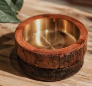 Wood Ashtray-Reusable Carved Relief Home Decor Made in China - Product Image 1