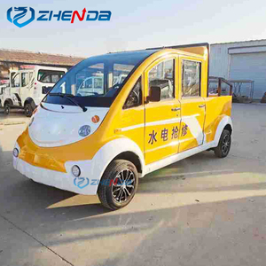 Vehículo Eléctrico Cerrado de 4 Puertas, Color Amarillo Brillante y Blanco, con Motor de CA de 4KW, Velocidad Máxima de 30km/h, 2-5 Asientos - Product Image 4