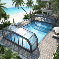 Système d'enclos personnalisé pour piscine, véranda rétractable automatique, serre coulissante en aluminium et verre, solaire extérieur résidentiel