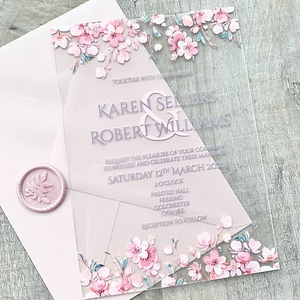 結婚式の招待状見事なひまわりクリアアクリル - Product Image 3