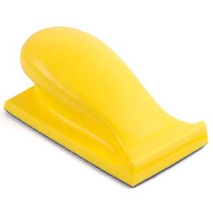 Bloque Fervi para discos de velcro, herramienta abrasiva, almohadilla de lijado, 100 mm x 60 mm, amarillo - Product Image 1