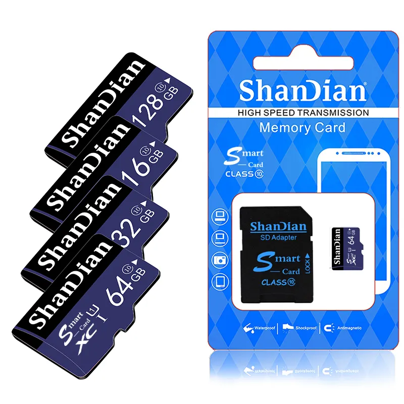 SHANDIAN – Mini carte TF haute vitesse, 8 go, 16 go, 32 go, 64 go, 128 go, carte mémoire SD C10 pour voiture, Navigation GPS, Navi