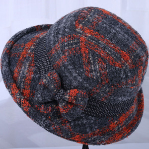 Middle aged and elderly women in autumn and winter woolen <b>top</b> hats thick basin hats casual fisherman hats - Product Image 3