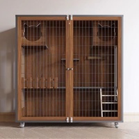 Maison pour chat carrée JIUZE de luxe, moderne, en bois massif, écologique, personnalisable, avec ouverture à poussoir, pour intérieur, toutes saisons, sans assemblage