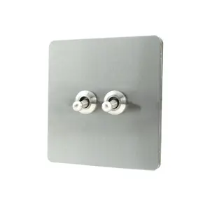 220v 2way 10a Prata Tomadas Elétricas Sockets Para Casa Painel De Níquel Escovado Interruptores De Parede Interruptor De Alternância Interruptores De Luz