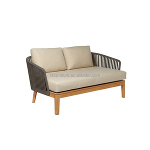 โซฟากลางแจ้งรีสอร์ทวิลล่าไม้สักพร้อมแผงข้างแบบสาน - Product Image 1