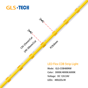 Strip LED COB CRI Tinggi 480LED/<span class=keywords><strong>m</strong></span> - 12V/24V Fleksibel, 3000K-6000K Dapat Dipilih, Kepadatan Ultra Tinggi untuk Pencahayaan Rumah/Komersial - Product Image 5