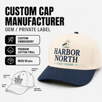 Gorra de Béisbol Personalizada con Bordado Plano, Estilo Estructurado, de Algodón, con Cierre a Presión, de 5 Paneles, para Hombre