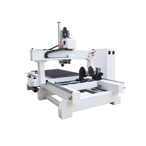 Gỗ khắc <span class=keywords><strong>CNC</strong></span> <span class=keywords><strong>Router</strong></span> 5 trục 1325 <span class=keywords><strong>CNC</strong></span> <span class=keywords><strong>Router</strong></span> chế biến gỗ với Swing spindle ROTARY bảng 5 trục RTCP chức năng điều khiển - Product Image 6