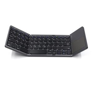 Custom Slim Russian Abs Arabic Pocket Wireless bluetooth Keyboard Foldable with Touchpad for lenovo for oppo - Product Image 4