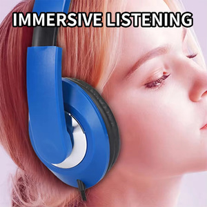HIFI Surround filaire <span class=keywords><strong>casque</strong></span> supra-auriculaire <span class=keywords><strong>sans</strong></span> Microphone léger pliable stéréo basse <span class=keywords><strong>casque</strong></span> casques 3.5mm pour ordinateur portable - Product Image 2