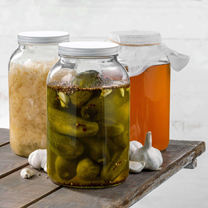 Bouteille de <span class=keywords><strong>4</strong></span> litres (1 gallon) en verre ambré gravé à l'acide, avec bouchon à vis et poignée, grande capacité, pour vin, bière ou spiritueux - Product Image 1