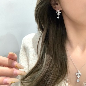 S925 Pure <b>Silver</b> Fine Jewelry <b>Sets</b> Full Diamond Wealthy Iris Pendant <b>Necklace</b> with <b>Earrings</b> Luxurious <b>and</b> Elegant - Product Image 2
