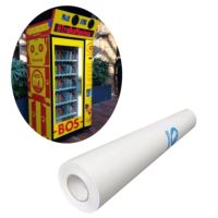 Rouleau de vinyle PVC brillant auto-adhésif éco-solvant résistant à l'eau et aux UV, 50m, amovible, pour autocollants de distributeurs automatiques et mariages