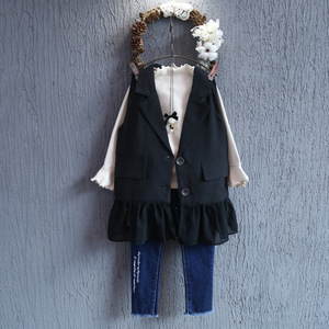 Blazer sans manches pour fille, modèle de veste de style robe, sous marque privée, pour stock de vêtements pour enfants - Product Image 3