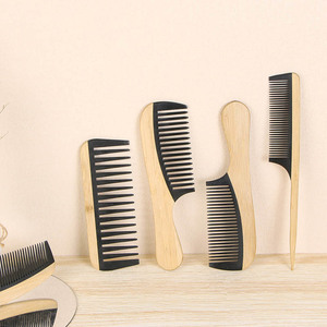 5 Phong Cách Mới Đến Gỗ Tre Tự Nhiên Thân Thiện Với Môi Rat Tail Comb Set Anti-Static Wide Răng Massage Da Đầu Combs Hộ Gia Đình - Product Image 3