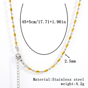 Women's Stainless Steel Necklace - 18K Gold Plated Snake <b>Chain</b> Minimalist Clavicle <b>Chain</b> <b>Titanium</b> Steel Jewelry - Product Image 2