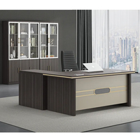 Bureau de direction moderne en L de luxe de haute qualité, personnalisable, avec hauteur réglable, design modulaire, construction en bois d'orme en option