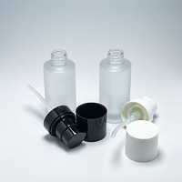 Bouteille de pompe en verre dépoli clair de luxe de 30ml pour fond de teint BB cosmétique pour diffuseur d'emballage de crème pour le visage