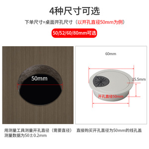 <b>Round</b> Cable Management <b>Box</b> 50mm Sand Silver Minimalist Office Organizer Portable Standing Type Injection Molding PP - Product Image 5