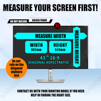 Filtre de confidentialité 43 "PC Monitor 942x529mm Anti-éblouissement Filtre d'écran de confidentialité Protection des yeux Protecteur d'écran