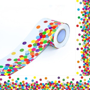 Wholesale Hot Sales Colorful Dot Bulletin Border Stickers Blackboard Bulletin Board Decorative Stickers Rolls
