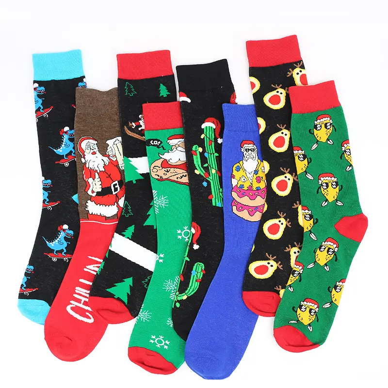 Chaussettes dessin animé youtube, en coton, cadeau de personnages de Cactus, longue nouveauté, cool, mignonnes, dessin animé, pour noël, #26