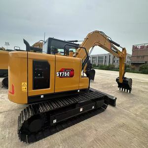 Excavateur Sany SY75 d'occasion à vendre Mini pelleteuse d'occasion avec moteur Isuzu Kawasaki Valve hydraulique durable et bon marché - Product Image 2